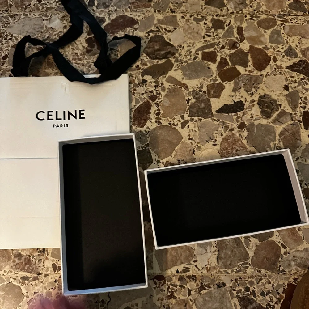 Celine White and Black Tote Bag